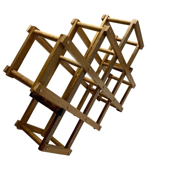 Vintage Hi-Mark Wooden Expandable Wine Rack Table Top - Picture 8 of 9